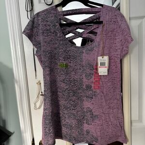 Earth Yoga Purple Short Sleeve Tee XXL